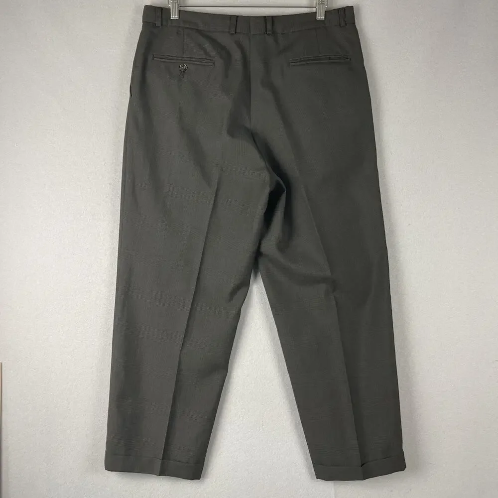 Kilburne and Finch Mens 2 Piece Suit Blazer‎ 43R Brown Gray Plaid Pants 34x28